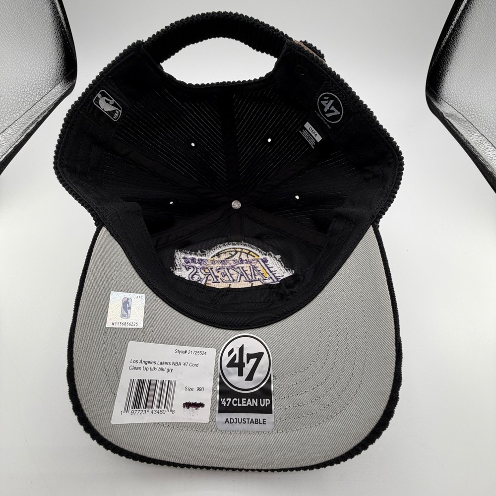 Los Angeles Lakers Corduroy Hat '47 Brand Clean Up Adjustable Strapback Cap NEW - Picture 11 of 11